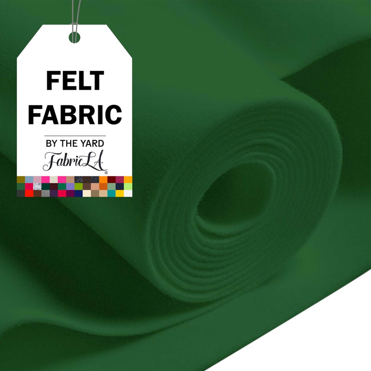 FabricLA Craft Felt Fabric - 72" Inch Wide & 1.6mm Thick Non-Stiff Felt Fabric by The Yard - Use This Soft Felt Roll for Crafts - Felt Material Pack - Green Felt, Half Yard